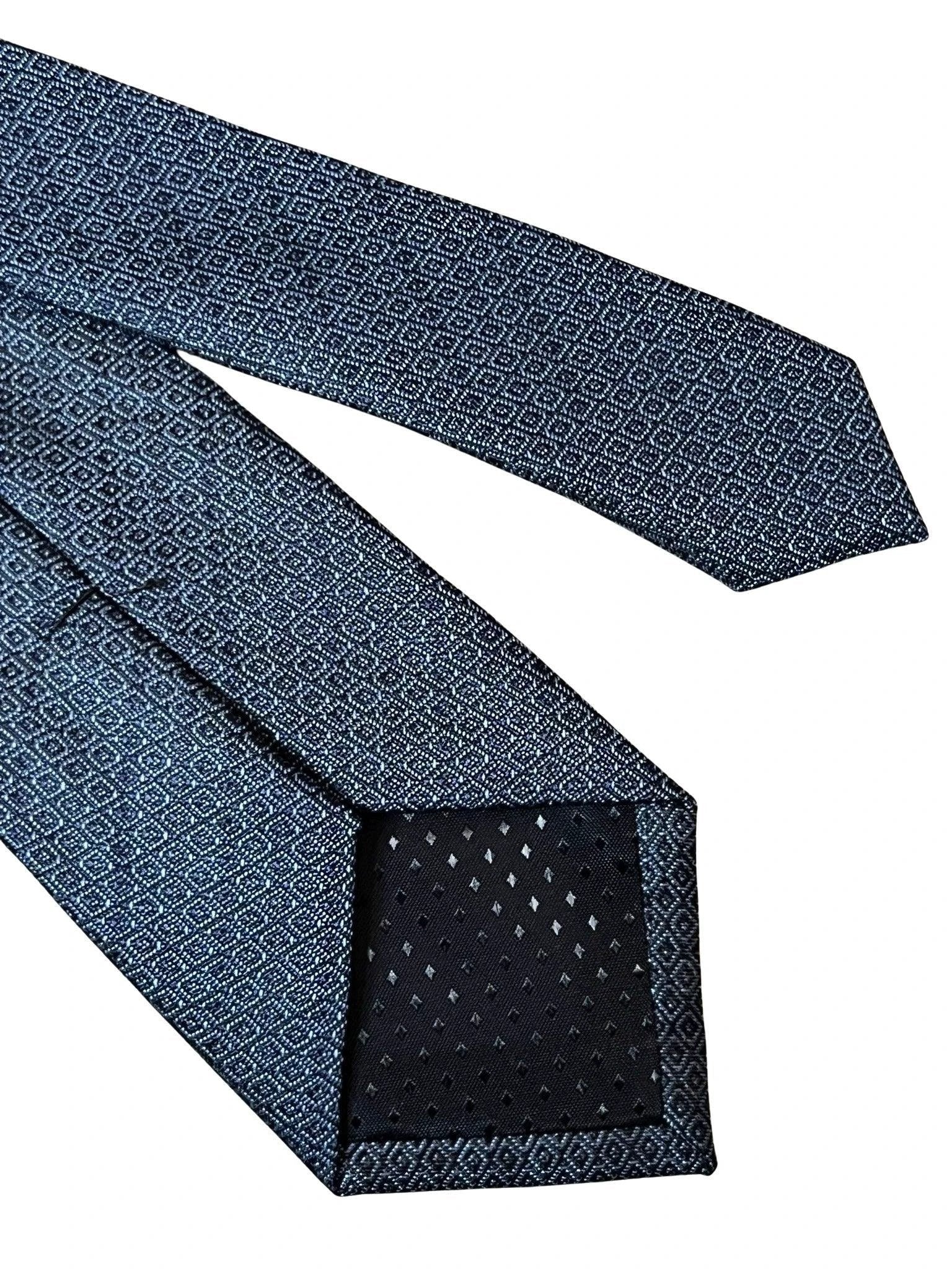 Frederick Thomas Handmade Tie Midnight Blue Grey Snakeskin Design For Elegant Professional Style by Frederick Thomas Handmade Mens Ties