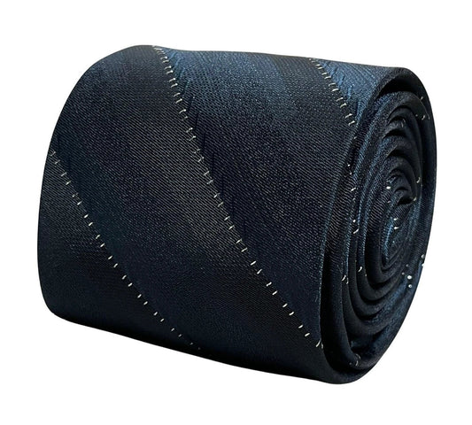 Black Tie With Fine Glitter Stripe - Handcrafted For The Luxury Professional Man by Frederick Thomas Handmade Mens Ties