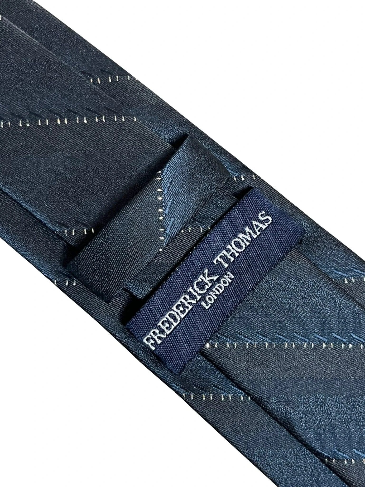 Black Tie With Fine Glitter Stripe - Handcrafted For The Luxury Professional Man by Frederick Thomas Handmade Mens Ties