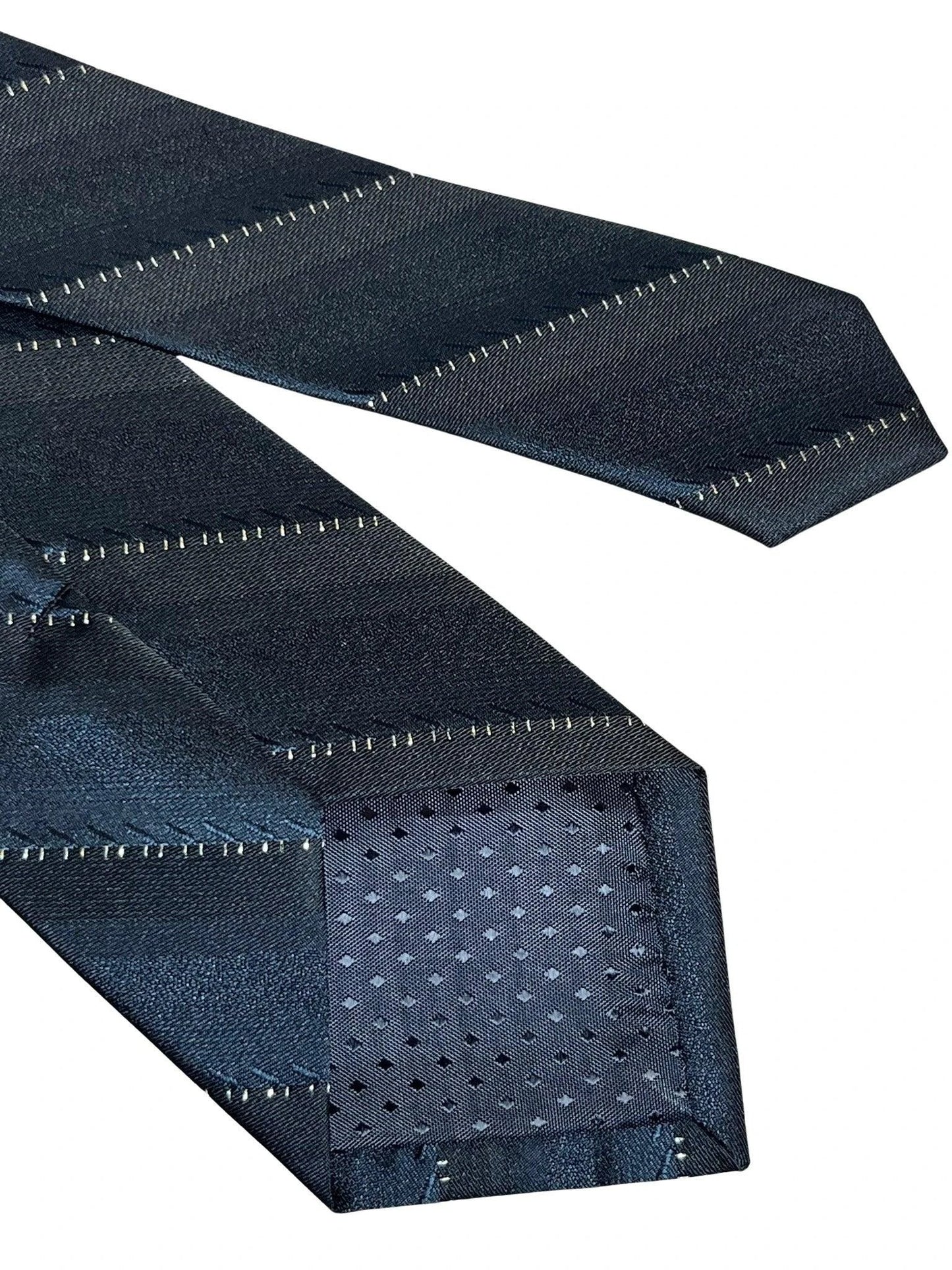 Black Tie With Fine Glitter Stripe - Handcrafted For The Luxury Professional Man by Frederick Thomas Handmade Mens Ties