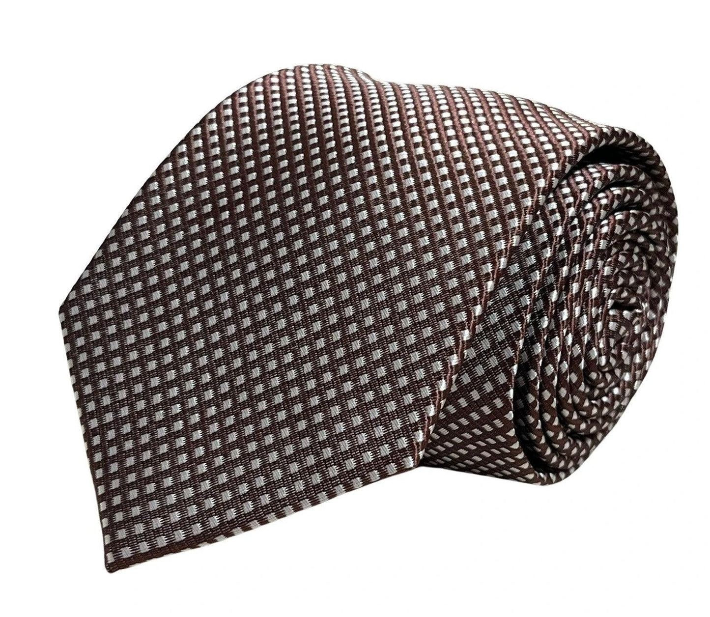 Chocolate Coffee Brown Tie With White Pin Spots - Handmade Luxury For The Modern Professional by Frederick Thomas Handmade Mens Ties