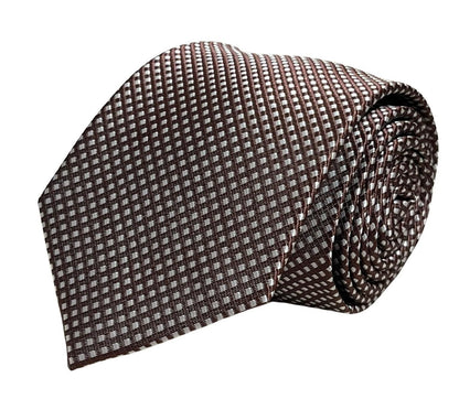 Chocolate Coffee Brown Tie With White Pin Spots - Handmade Luxury For The Modern Professional by Frederick Thomas Handmade Mens Ties
