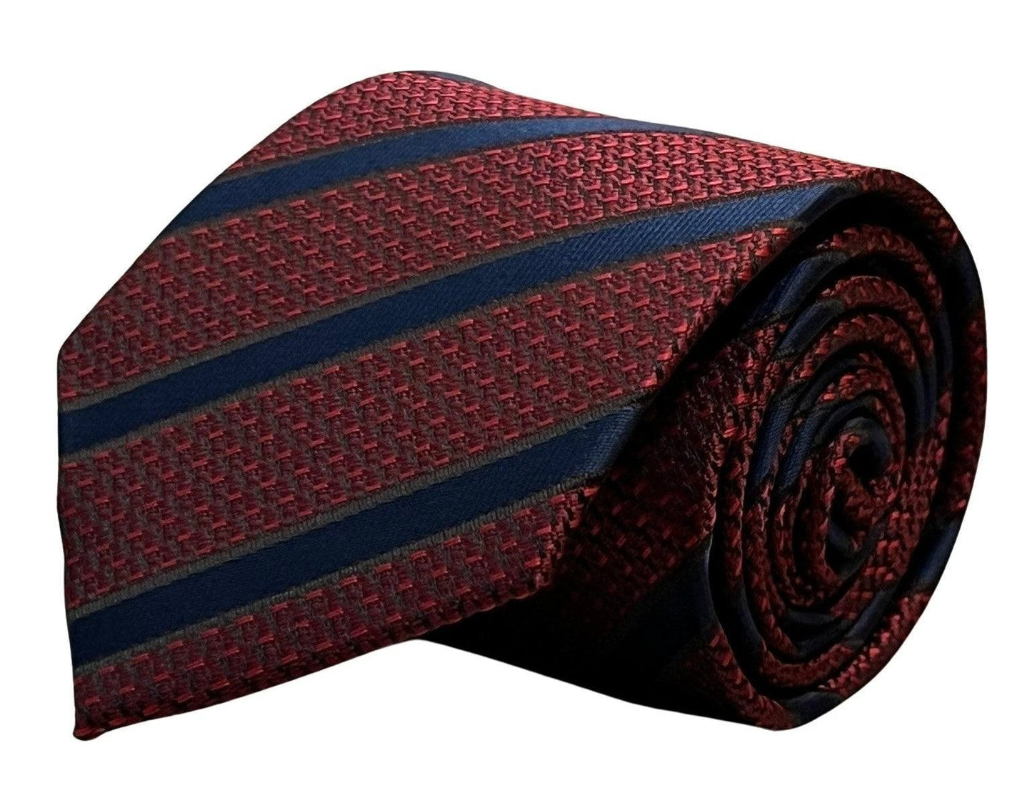 Maroon Snakeskin Style Tie With Black Stripes - Handmade by Skilled Artisans for Timeless Refined Style by Frederick Thomas Handmade Mens Ties