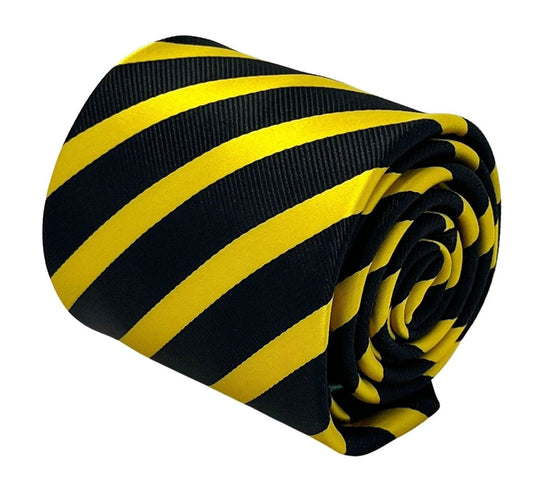 black and yellow gold club striped tie by Frederick Thomas Handmade Mens Ties