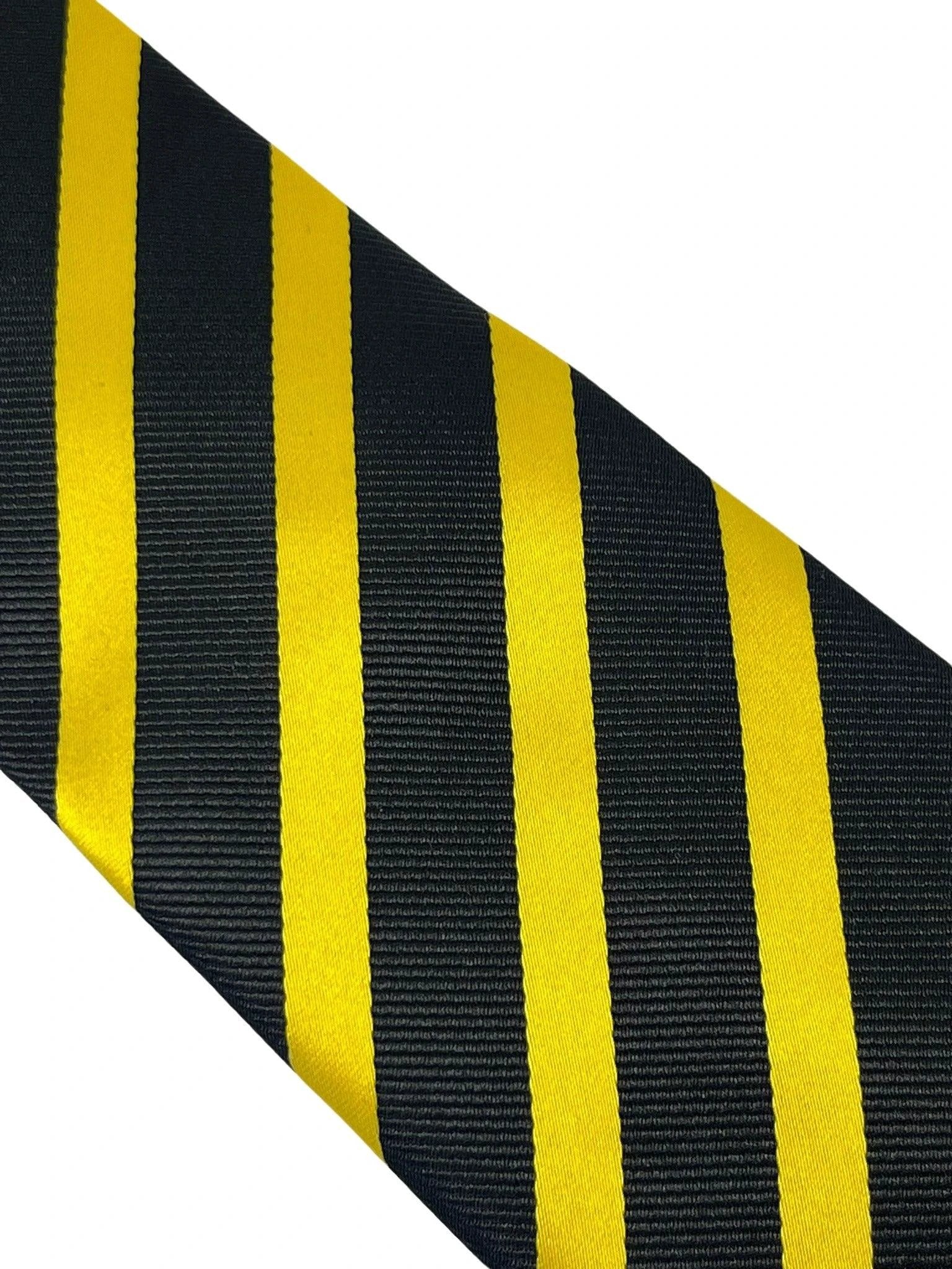 black and yellow gold club striped tie by Frederick Thomas Handmade Mens Ties