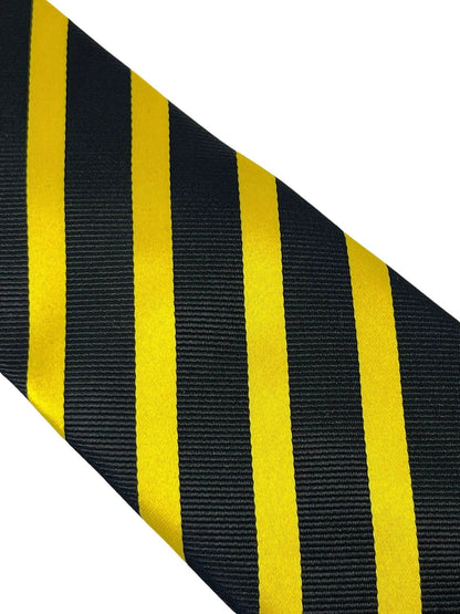 black and yellow gold club striped tie by Frederick Thomas Handmade Mens Ties