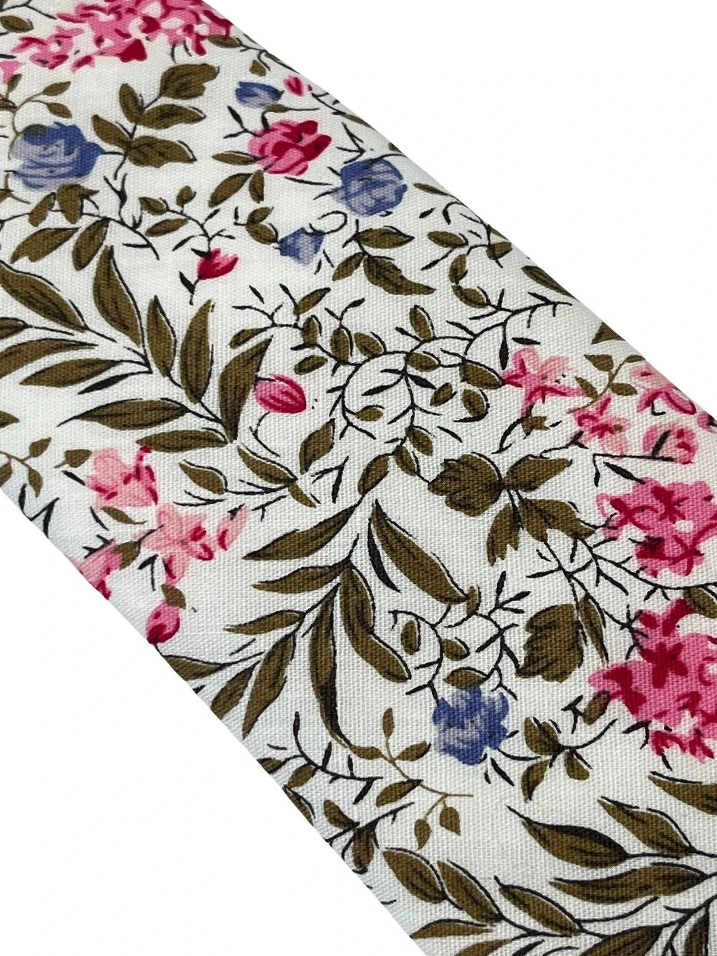 Matching Ivory Pink Cotton Tie And Pocket Square With Wildflower Design - Subtle Botanical Elegance For Formalwear by Frederick Thomas Handmade Mens Ties