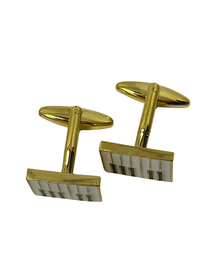 piano keys gold style cufflinks by Frederick Thomas Handmade Mens Ties