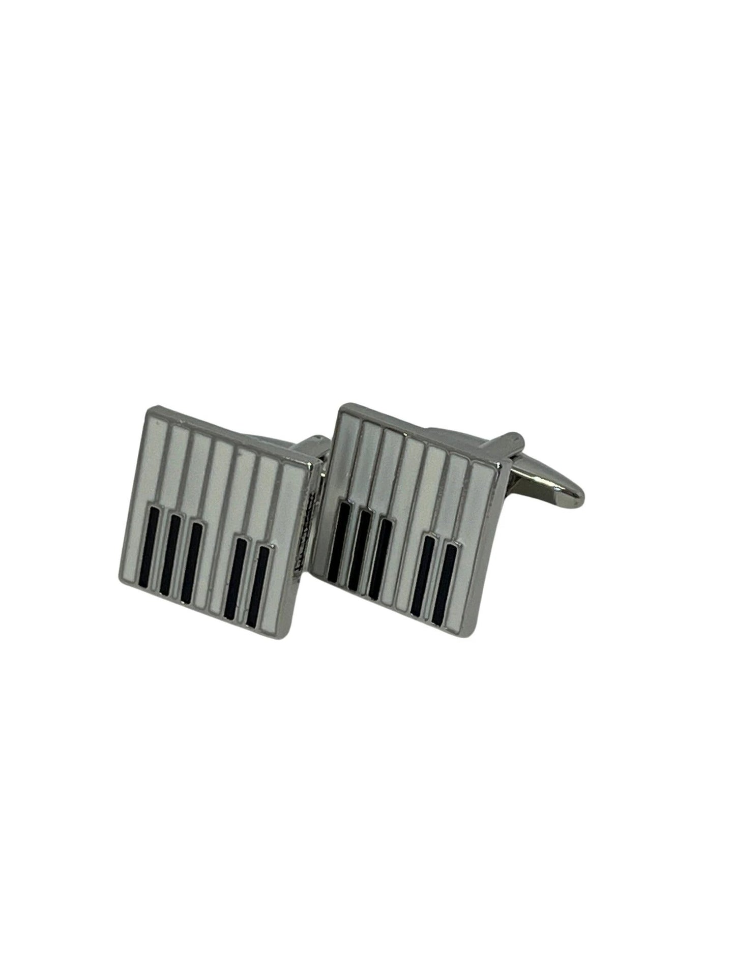 piano keys silver style cufflinks by Frederick Thomas Handmade Mens Ties