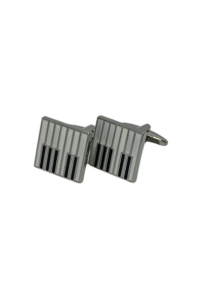 piano keys silver style cufflinks by Frederick Thomas Handmade Mens Ties