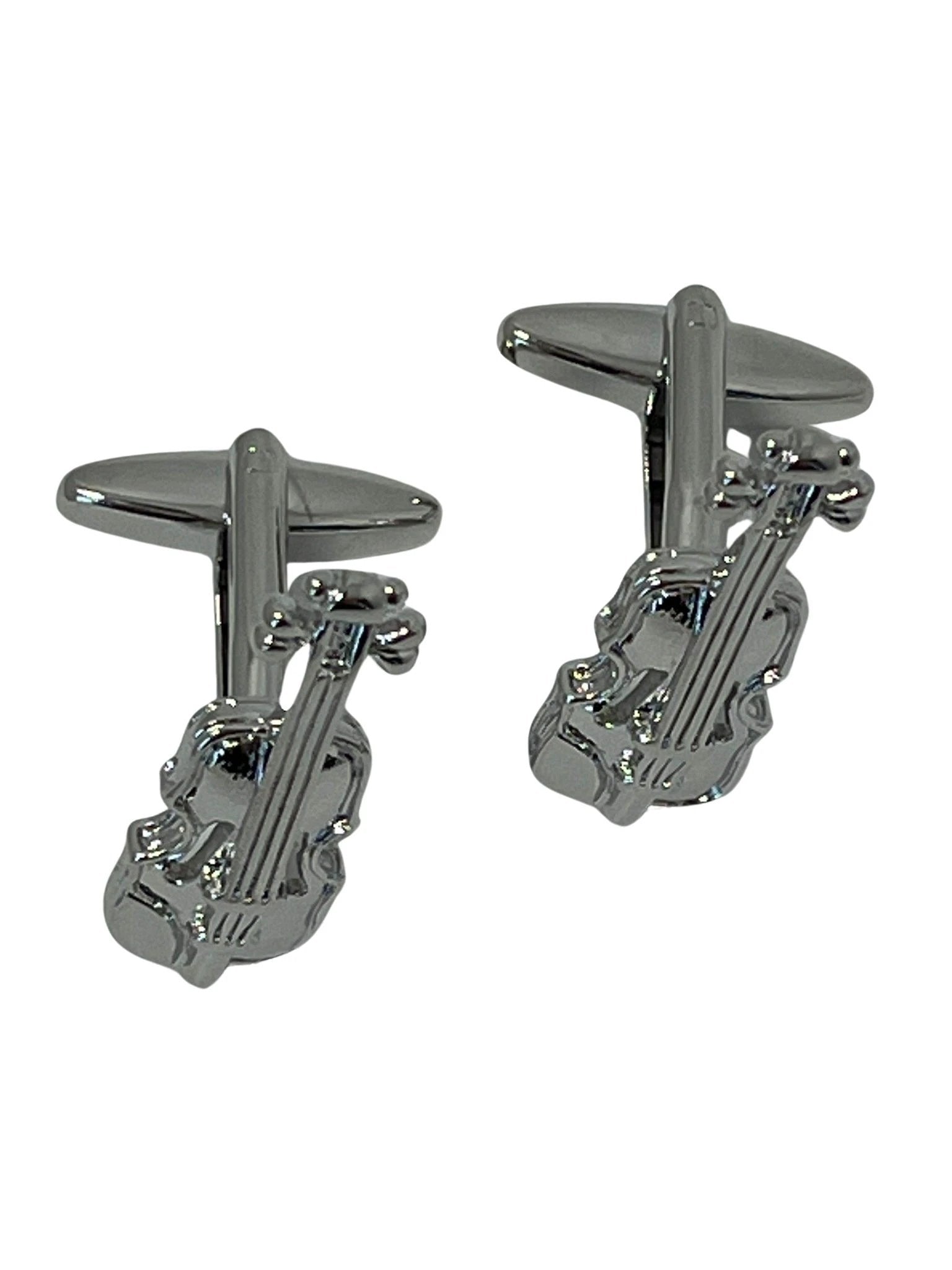 cello musical silver style cufflinks by Frederick Thomas Handmade Mens Ties