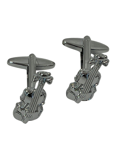 cello musical silver style cufflinks by Frederick Thomas Handmade Mens Ties