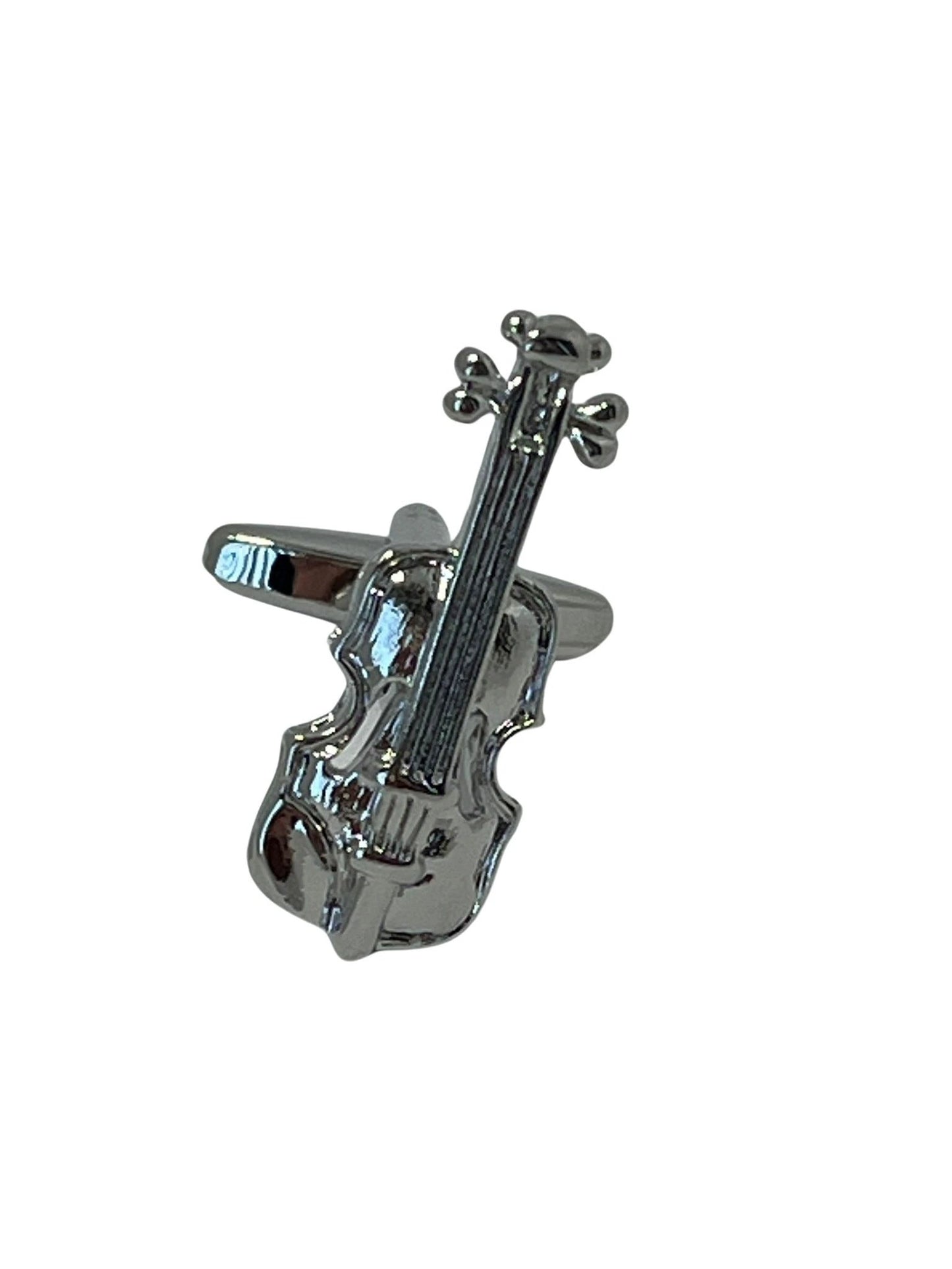 cello musical silver style cufflinks by Frederick Thomas Handmade Mens Ties