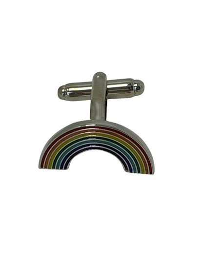 rainbow style silver cufflinks by Frederick Thomas Handmade Mens Ties