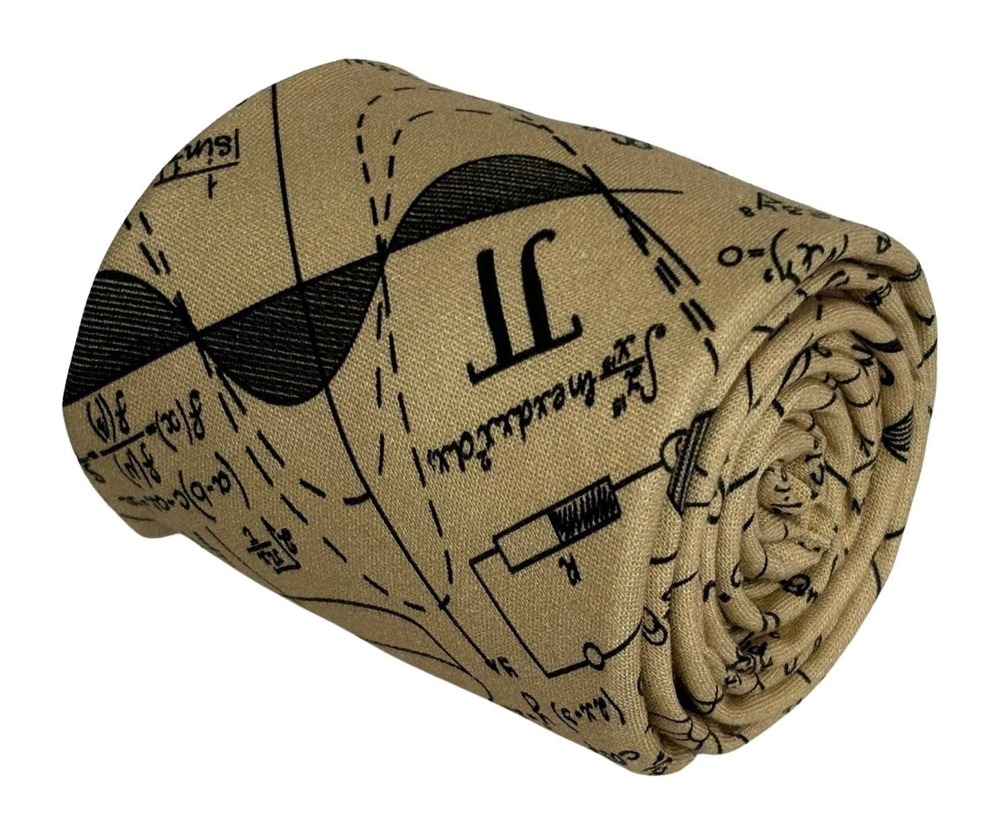 Maths Equation Beige Gold Tie And Pocket Square Set - Handmade By Frederick Thomas For Elegant Intellectual Style by Frederick Thomas Handmade Mens Ties