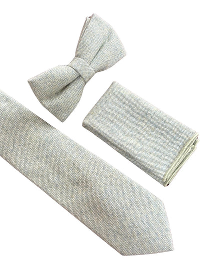 Frederick Thomas Mint Pistachio Wool Pocket Square With Blue Flecks - Handmade Premium Accessory For Modern Gentlemen by Frederick Thomas Handmade Mens Ties