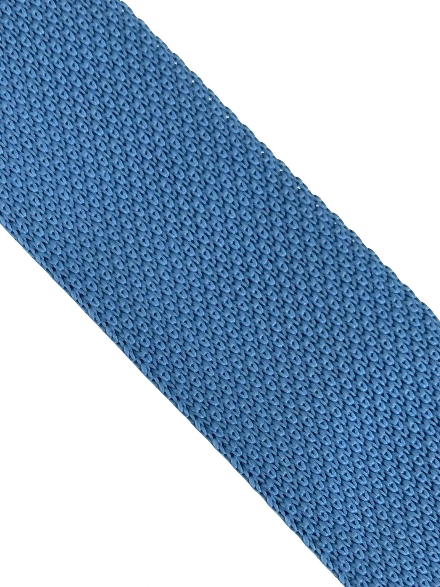 Medium Azure Denim Blue Knitted Tie by Frederick Thomas Handmade Mens Ties