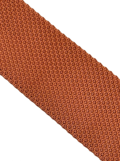 Copper Orange Dark Peach Coral Knitted Tie By Frederick Thomas - Handmade Statement Piece For Modern Professionals by Frederick Thomas Handmade Mens Ties