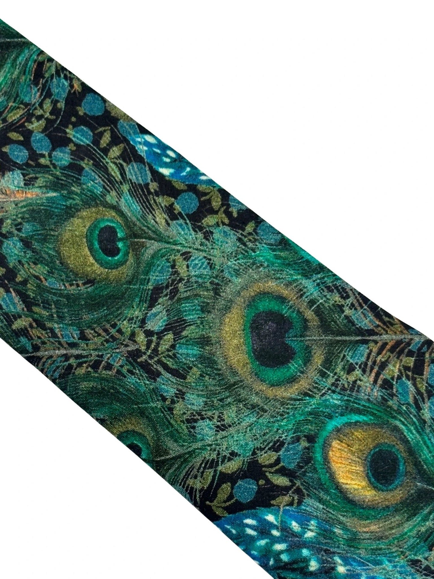 Liberty Style Peacock Feather Design Tie - Handcrafted By Frederick Thomas With 6.5 Cm Blade Width And 147 Cm Length by Frederick Thomas Handmade Mens Ties