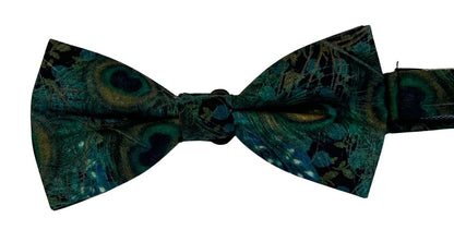 Liberty Style Peacock Feather Design Child's Bow Tie by Frederick Thomas Handmade Mens Ties