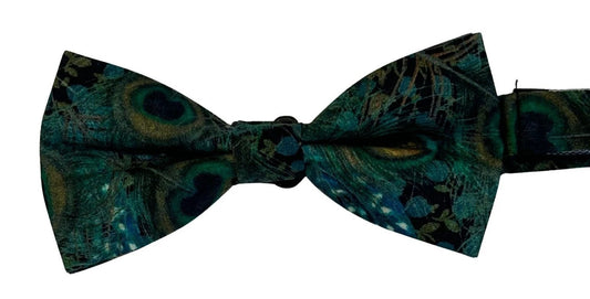 Liberty Style Peacock Feather Design Child's Bow Tie by Frederick Thomas Handmade Mens Ties