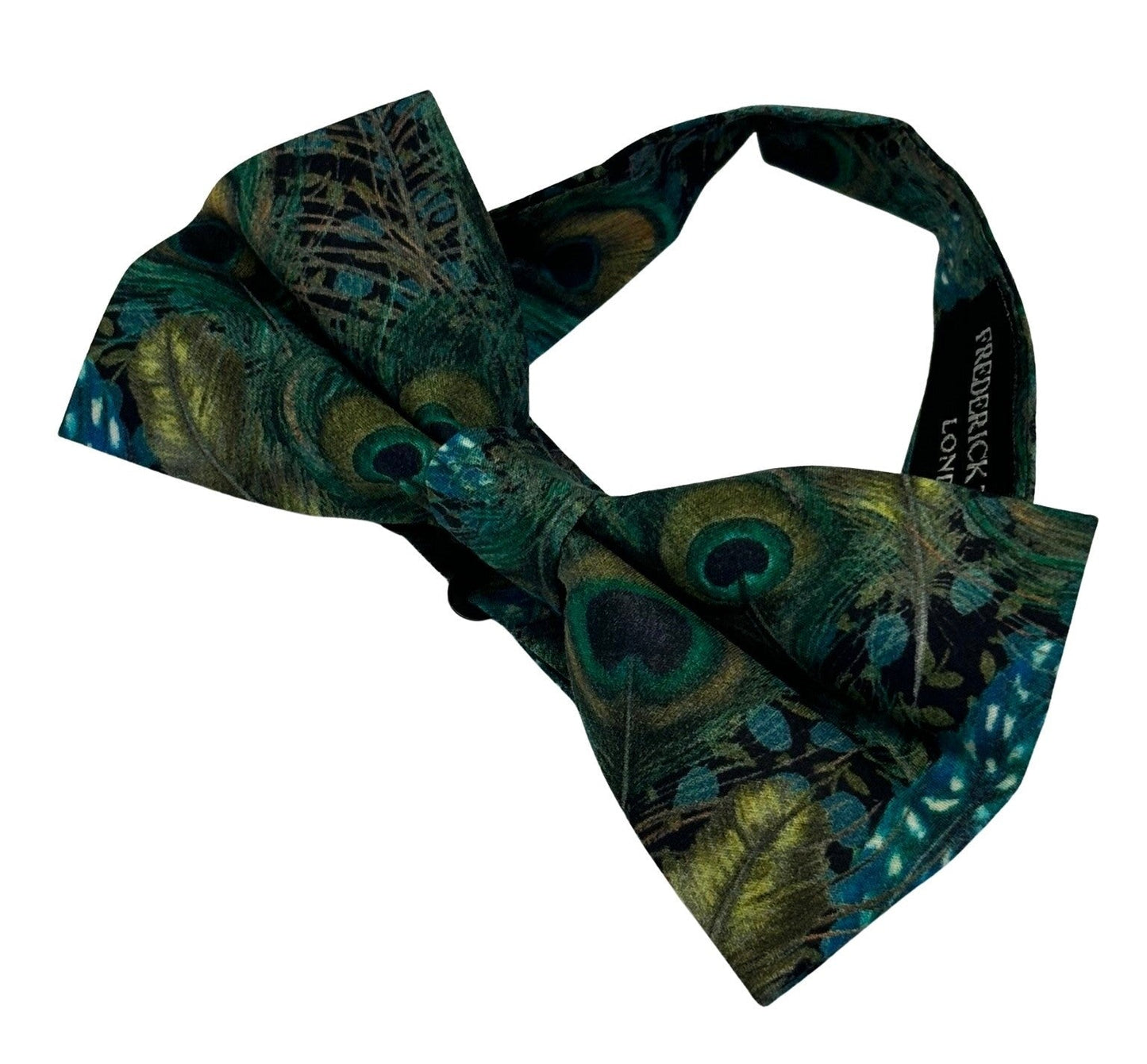 Liberty Style Peacock Feather Design Child's Bow Tie by Frederick Thomas Handmade Mens Ties