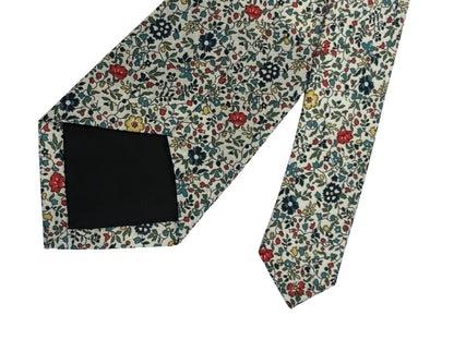 Liberty Style Ditsy Floral English Wildflower Design Tie - Handcrafted Luxury For Garden-Inspired Formal Wear by Frederick Thomas Handmade Mens Ties