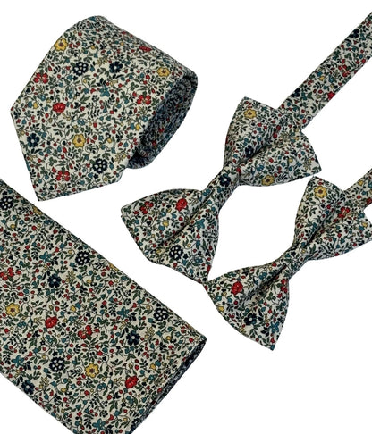 Liberty Style Ditsy Floral English Wildflower Design Pocket Square - Handcrafted By Frederick Thomas by Frederick Thomas Handmade Mens Ties