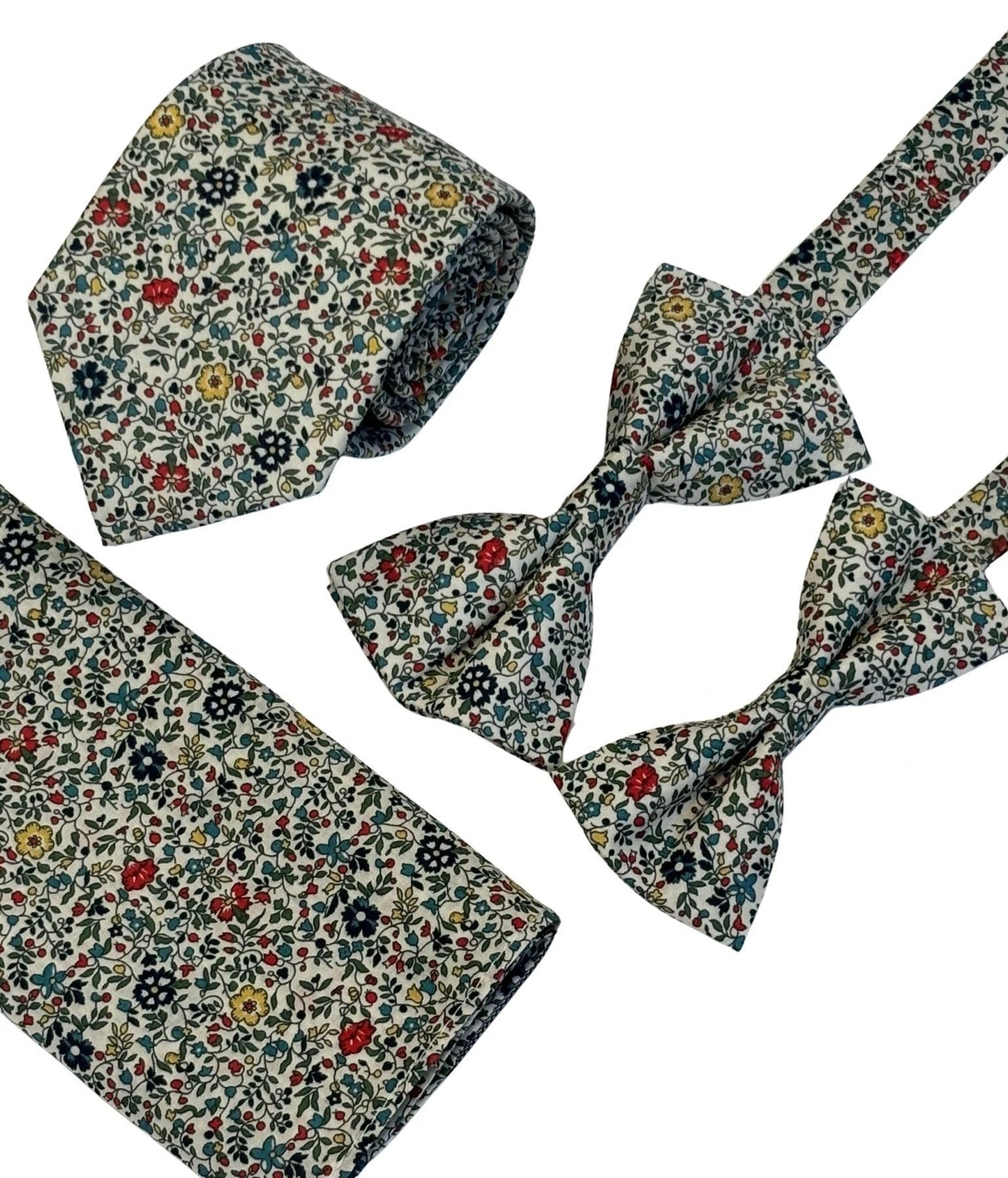 Liberty Style Ditsy Floral English Wildflower Design Adult Bow Tie by Frederick Thomas Handmade Mens Ties