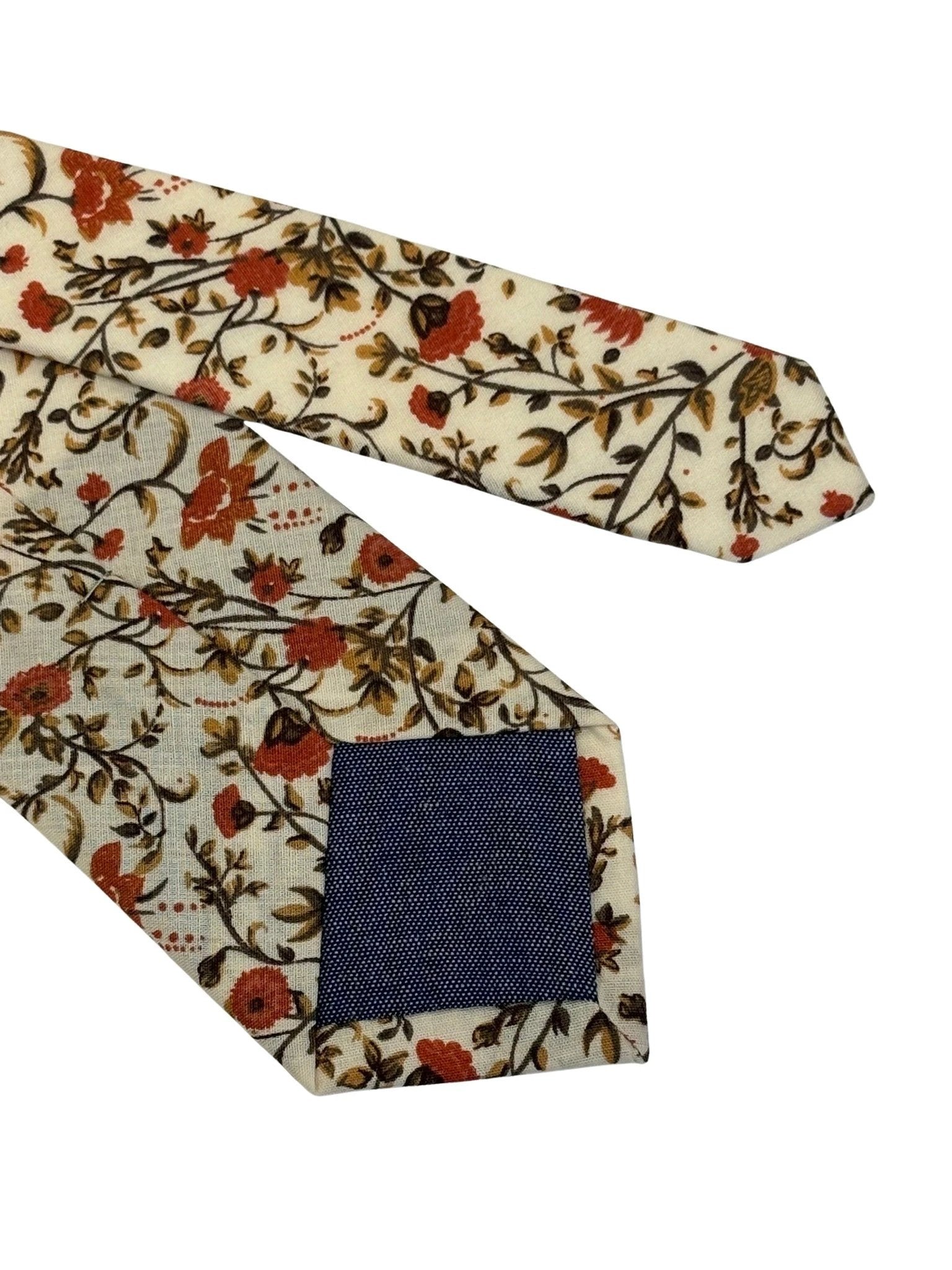 Liberty Style Red Climbing English Wildflower Design Tie - Handcrafted In England With Iconic Floral DNA by Frederick Thomas Handmade Mens Ties