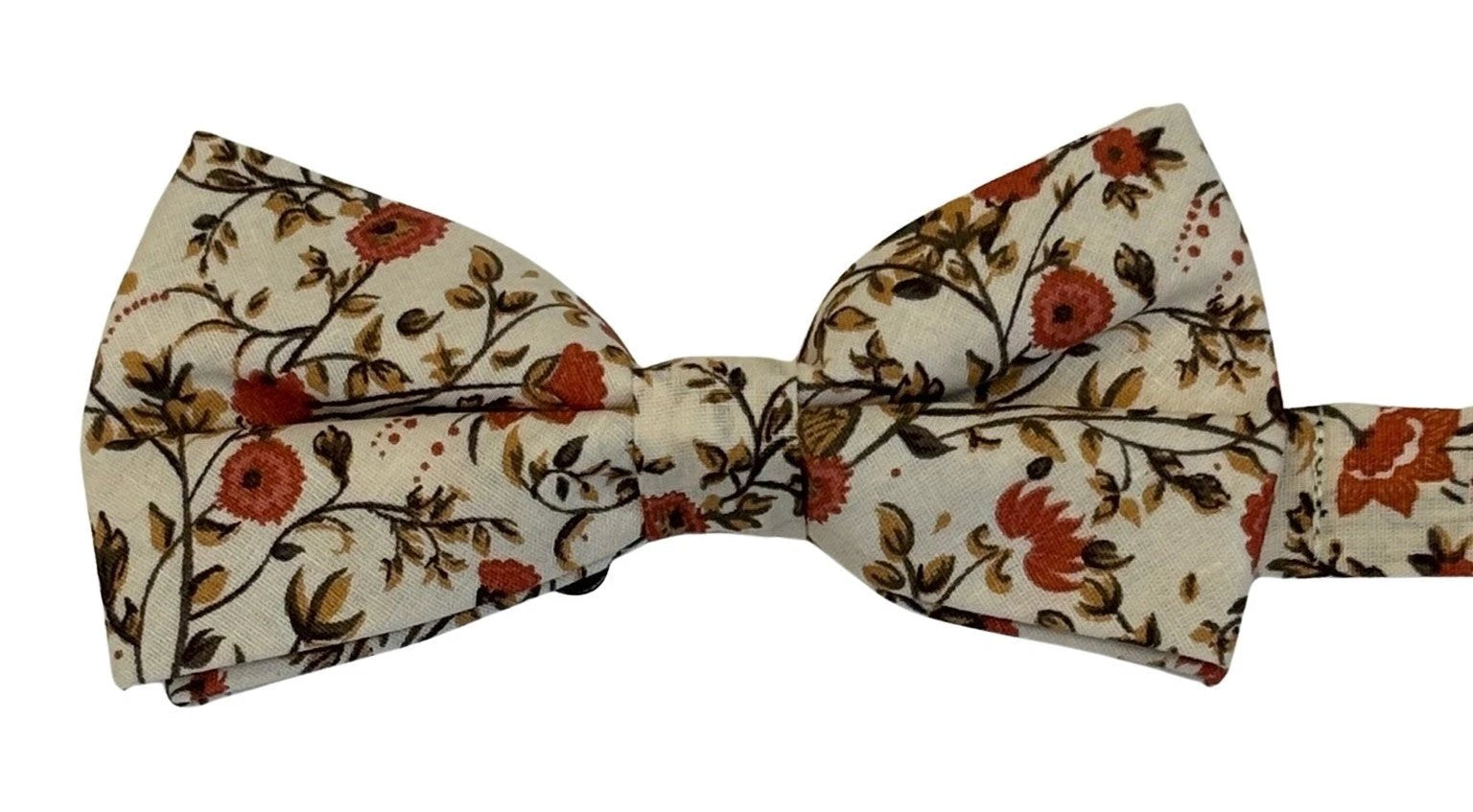 Liberty Style Red Climbing English Wildflower Design Child's Bow Tie - Playful Floral Pattern for Smart Casual Elegance by Frederick Thomas Handmade Mens Ties