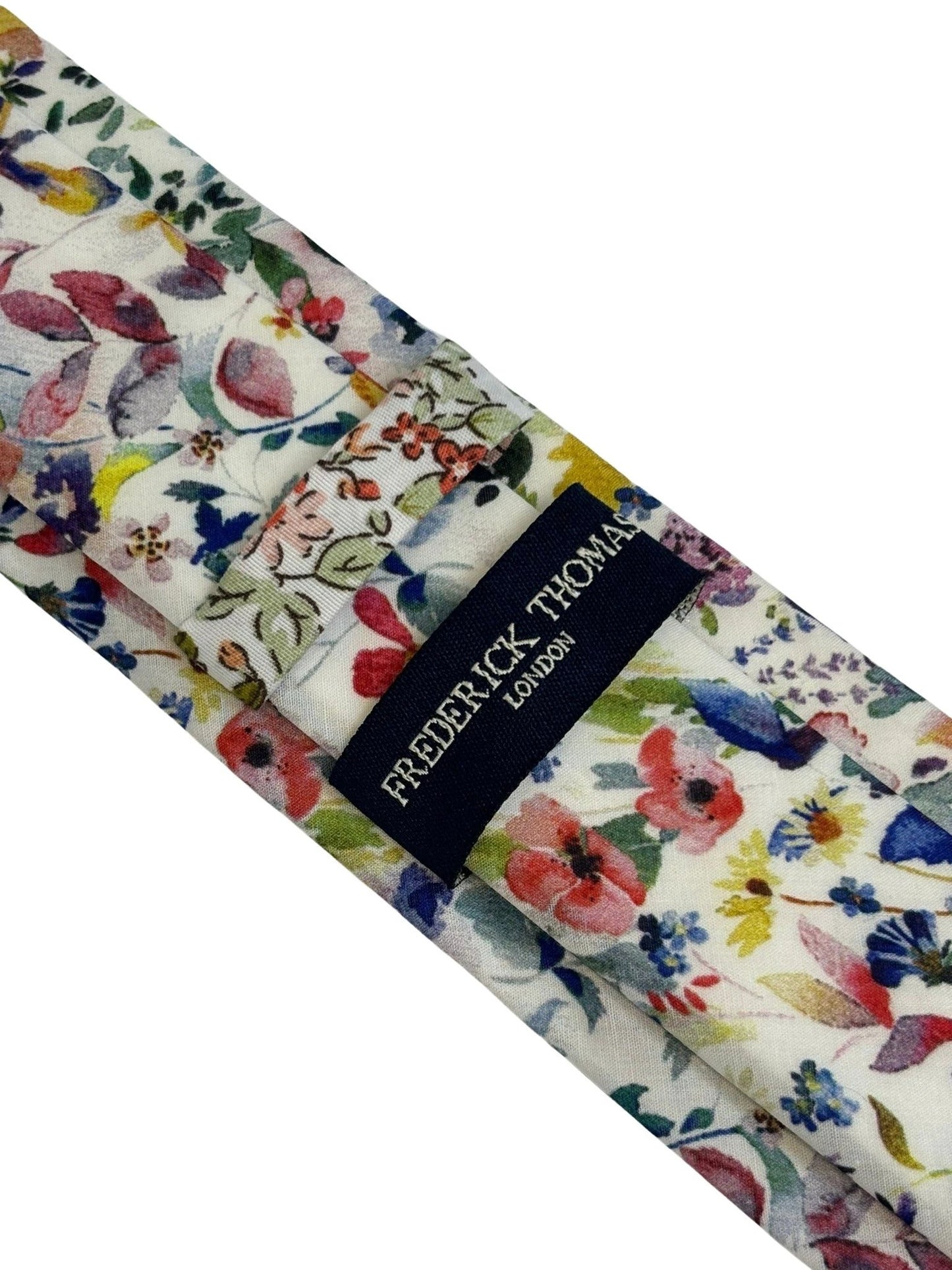 Extra Long Watercolour Floral Wildflower Cotton Tie Liberty Style - Handcrafted By Frederick Thomas For A Distinct Look by Frederick Thomas Handmade Mens Ties