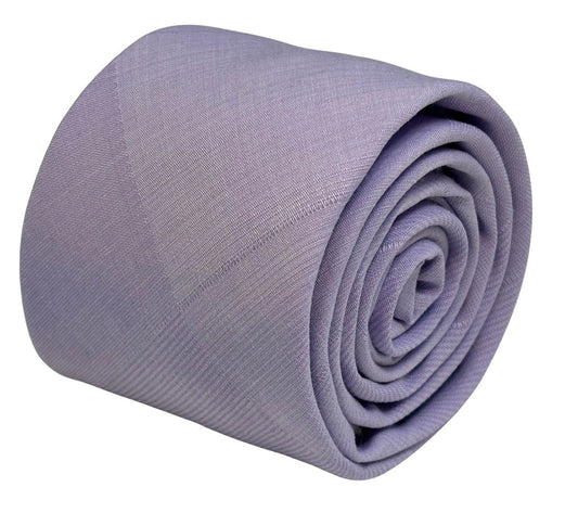 Extra Long Lilac Lavender Light Pale Purple Cotton Tie by Frederick Thomas Handmade Mens Ties