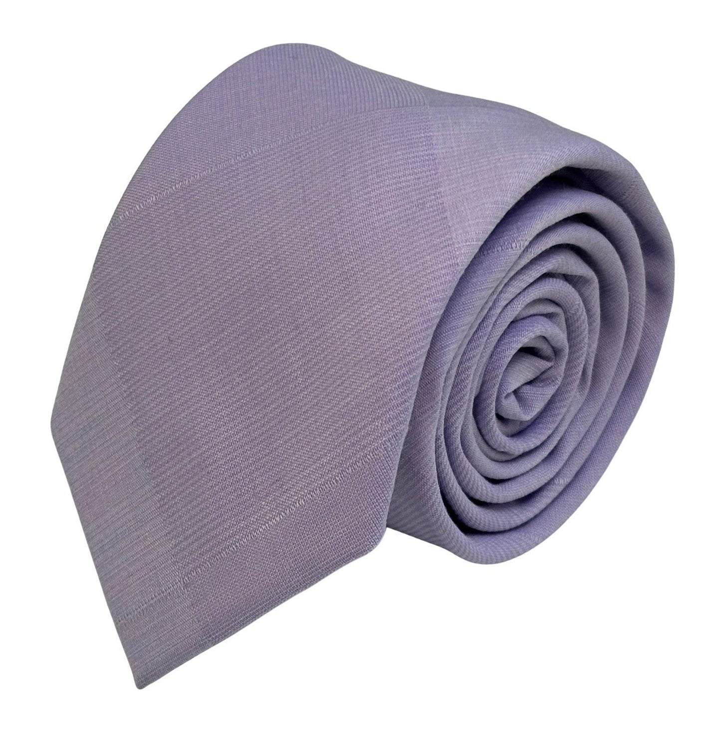 Lilac Lavender Light Pale Purple Cotton Tie - Handmade Luxury With Signature Floral Back Pattern by Frederick Thomas Handmade Mens Ties