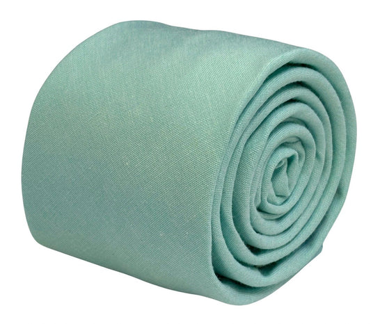 Frederick Thomas Extra-Long Plain Aqua Turquoise Cotton Tie - Refined Accessory For Subtle Colour And Timeless Craft by Frederick Thomas Handmade Mens Ties