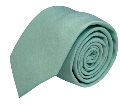 Frederick Thomas Extra-Long Plain Aqua Turquoise Cotton Tie - Refined Accessory For Subtle Colour And Timeless Craft by Frederick Thomas Handmade Mens Ties