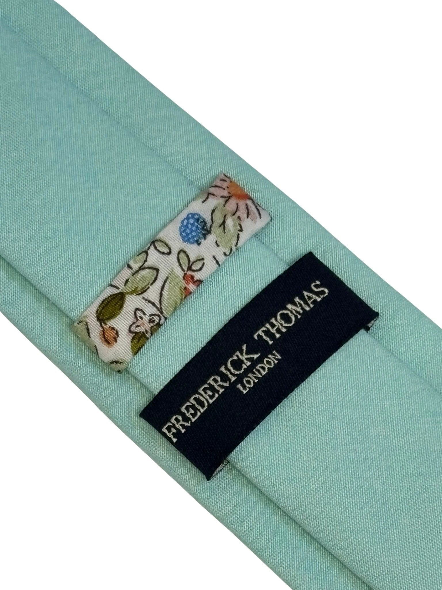 Frederick Thomas Extra-Long Plain Aqua Turquoise Cotton Tie - Refined Accessory For Subtle Colour And Timeless Craft by Frederick Thomas Handmade Mens Ties