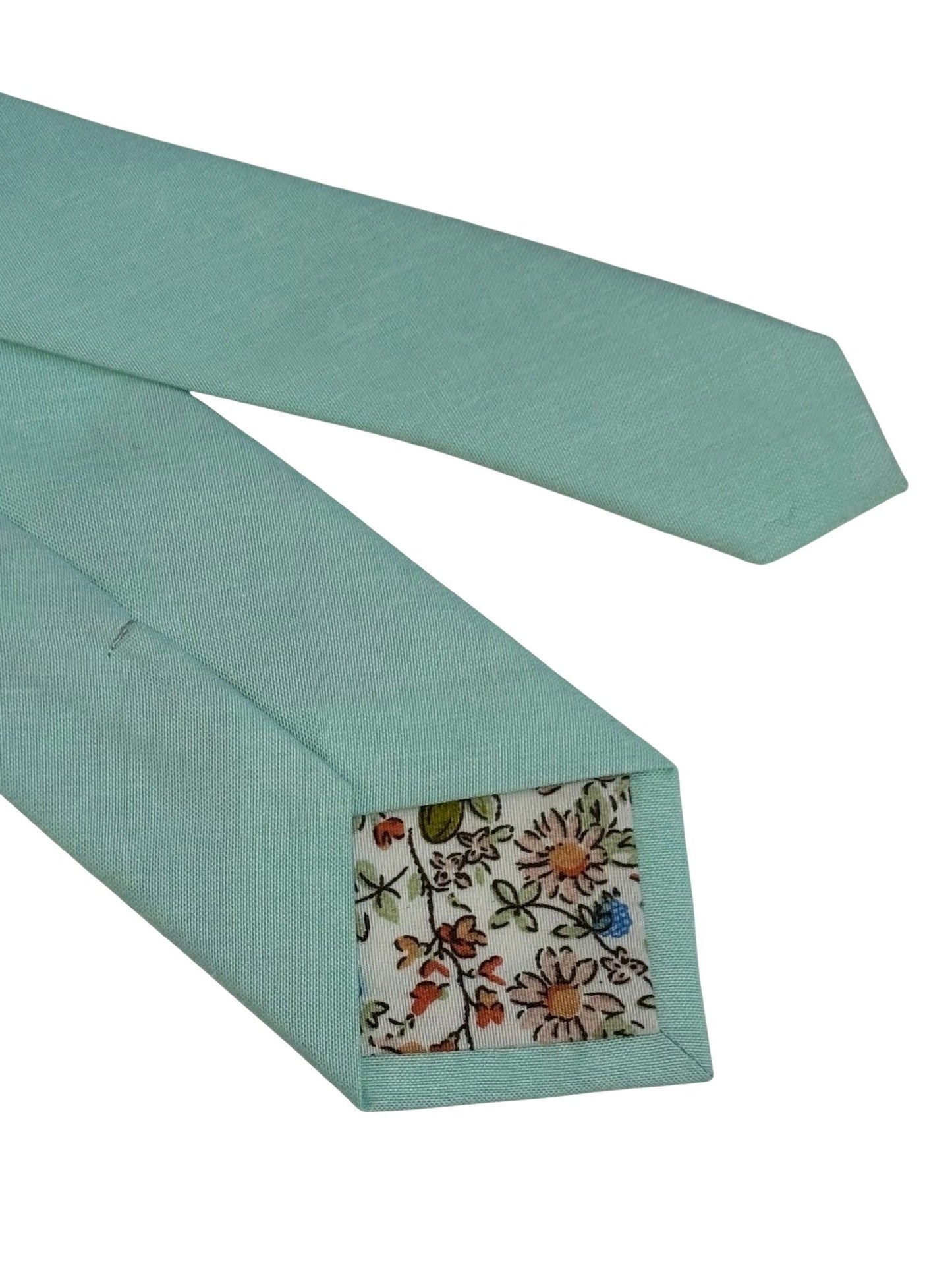Frederick Thomas Extra-Long Plain Aqua Turquoise Cotton Tie - Refined Accessory For Subtle Colour And Timeless Craft by Frederick Thomas Handmade Mens Ties