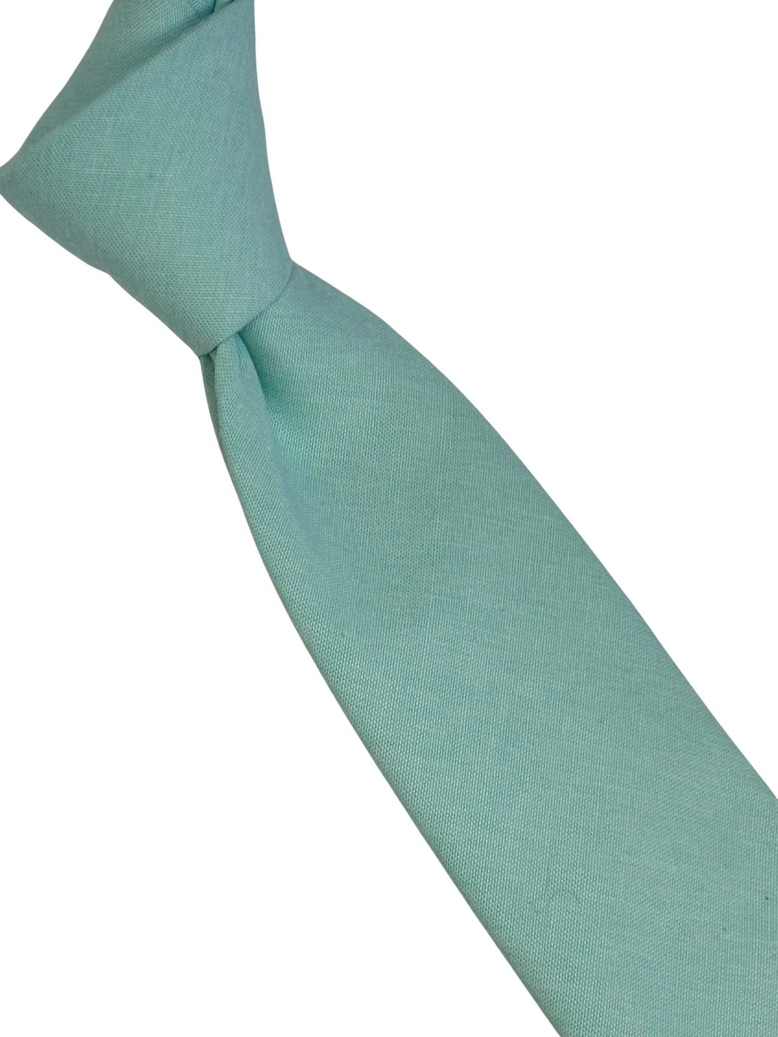 Frederick Thomas Extra-Long Plain Aqua Turquoise Cotton Tie - Refined Accessory For Subtle Colour And Timeless Craft by Frederick Thomas Handmade Mens Ties