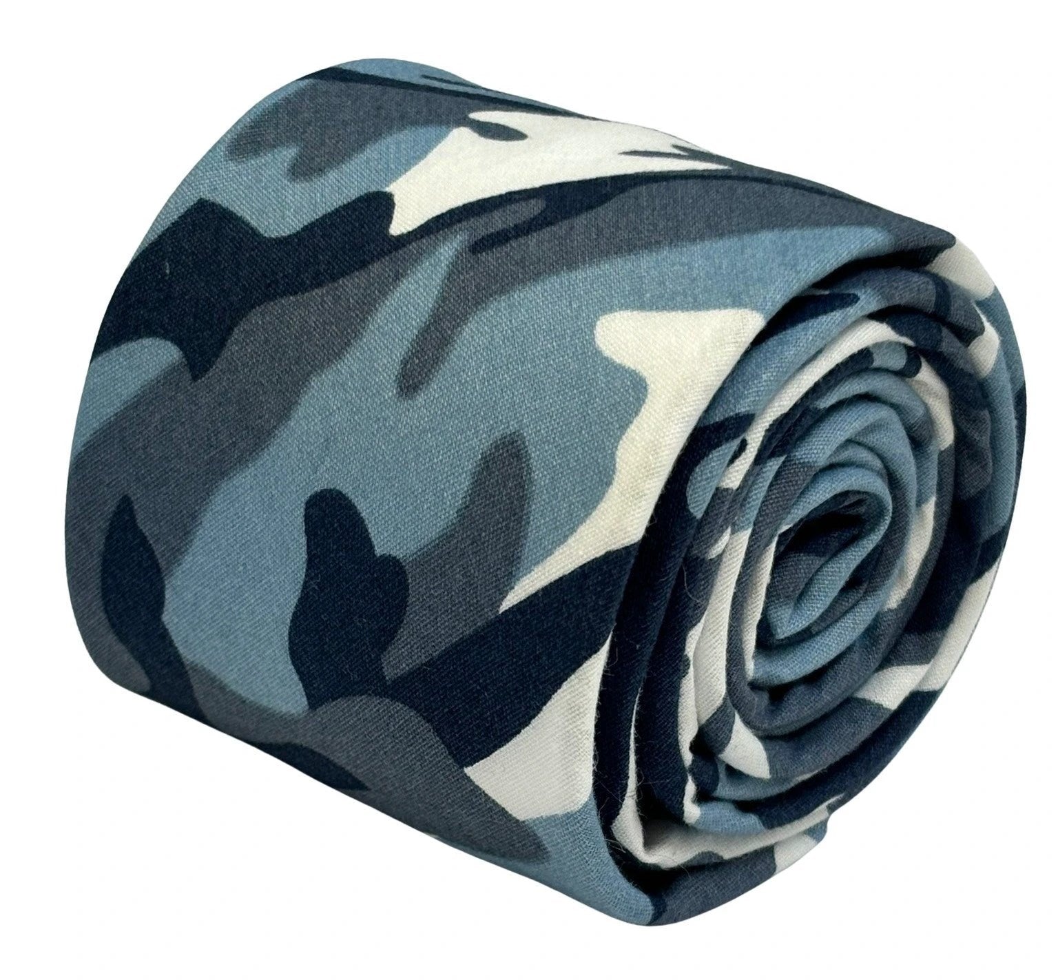 Blue Camouflage Army Design Cotton Tie for the Luxury Professional Man by Frederick Thomas Handmade Mens Ties