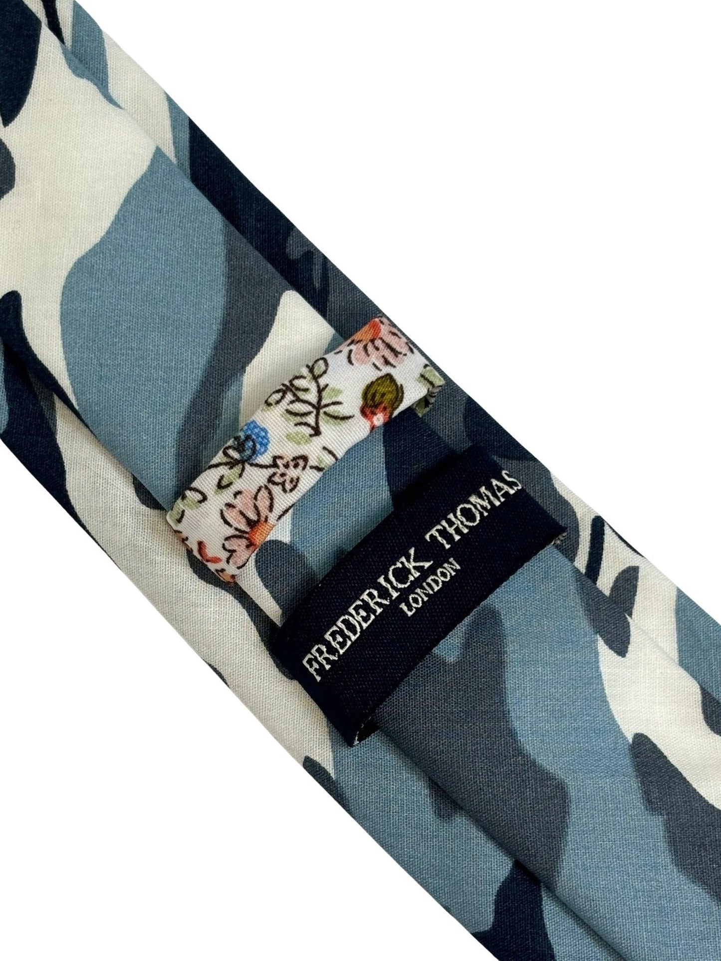 Blue Camouflage Army Design Cotton Tie for the Luxury Professional Man by Frederick Thomas Handmade Mens Ties