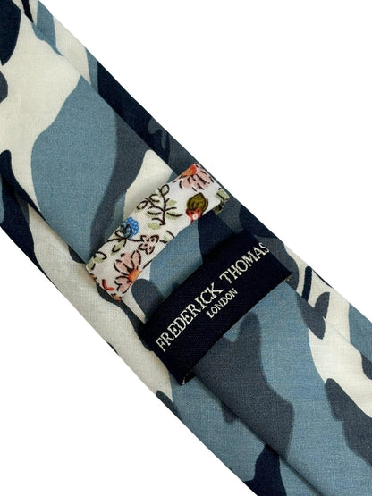 Blue Camouflage Army Design Cotton Tie for the Luxury Professional Man by Frederick Thomas Handmade Mens Ties