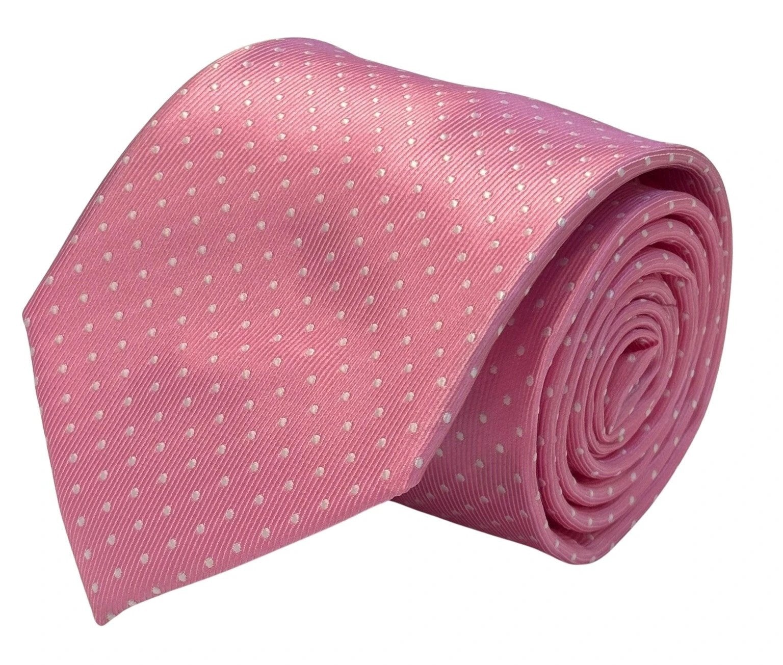 Ballerina Baby Pink Men’s Tie With White Pin Spot - Contemporary Blush For Smart Elegant Suits by Frederick Thomas Handmade Mens Ties