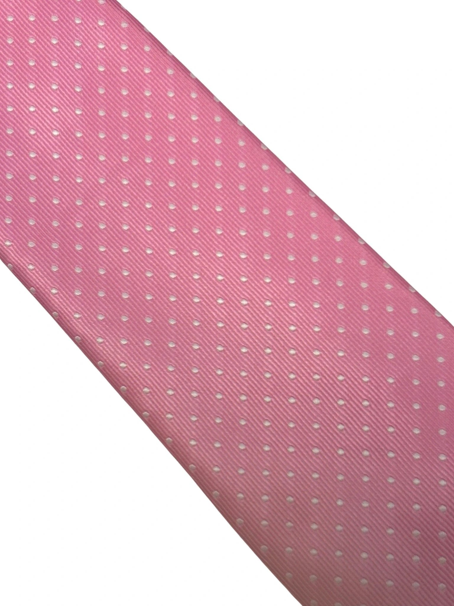 Ballerina Baby Pink Men’s Tie With White Pin Spot - Contemporary Blush For Smart Elegant Suits by Frederick Thomas Handmade Mens Ties