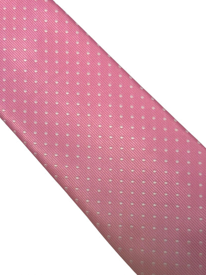 Ballerina Baby Pink Men’s Tie With White Pin Spot - Contemporary Blush For Smart Elegant Suits by Frederick Thomas Handmade Mens Ties
