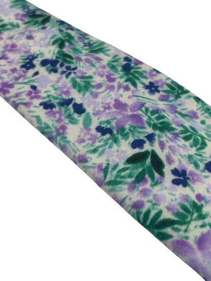Lilac Light Purple Wildflower Watercolour English Meadow Floral Tie Handcrafted Painterly Meadow Design by Frederick Thomas Handmade Mens Ties