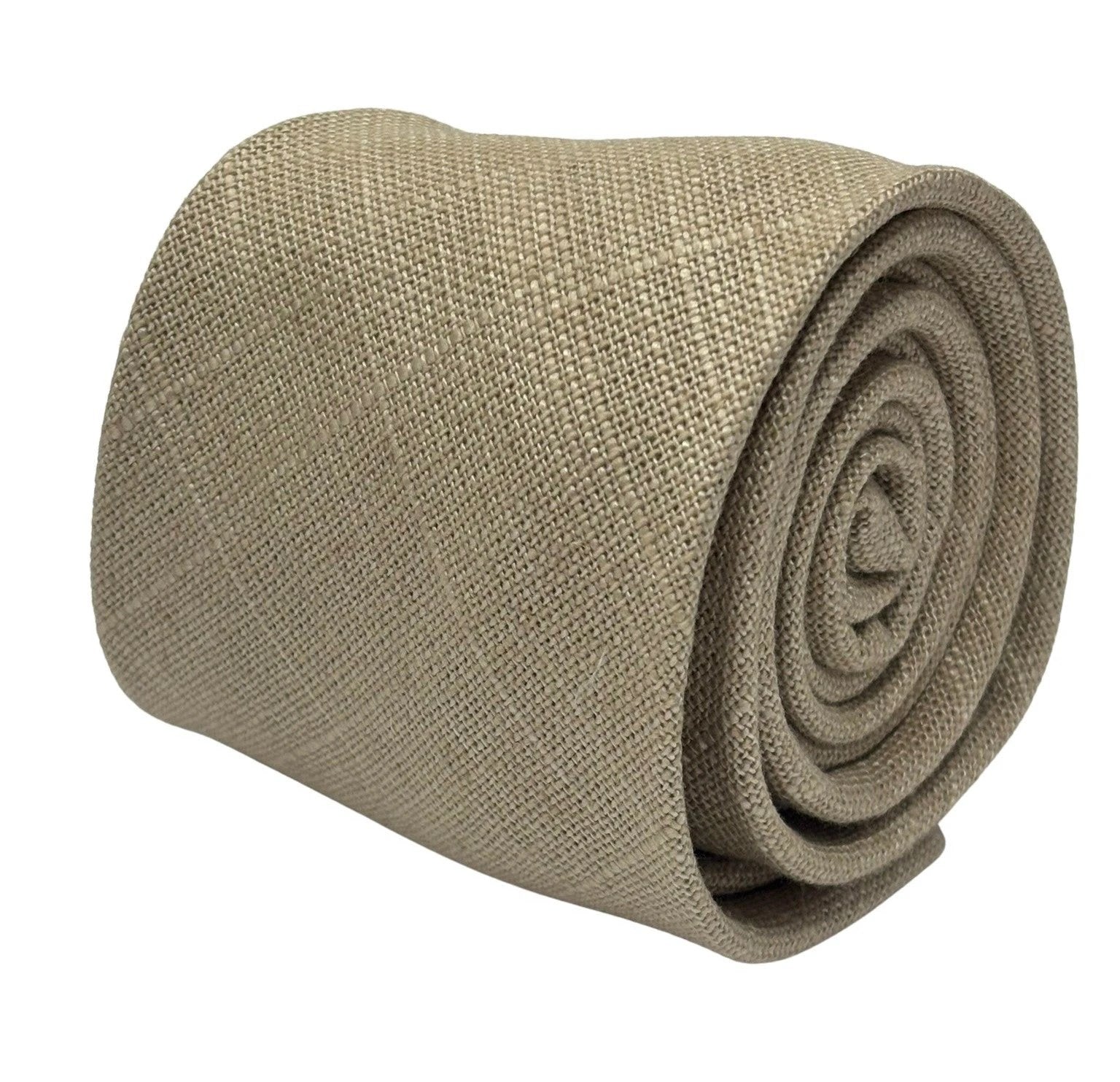 Frederick Thomas Handmade Beige Cream Linen Tie - Contemporary Textured Linen Neckwear For A Refined Professional Look by Frederick Thomas Handmade Mens Ties