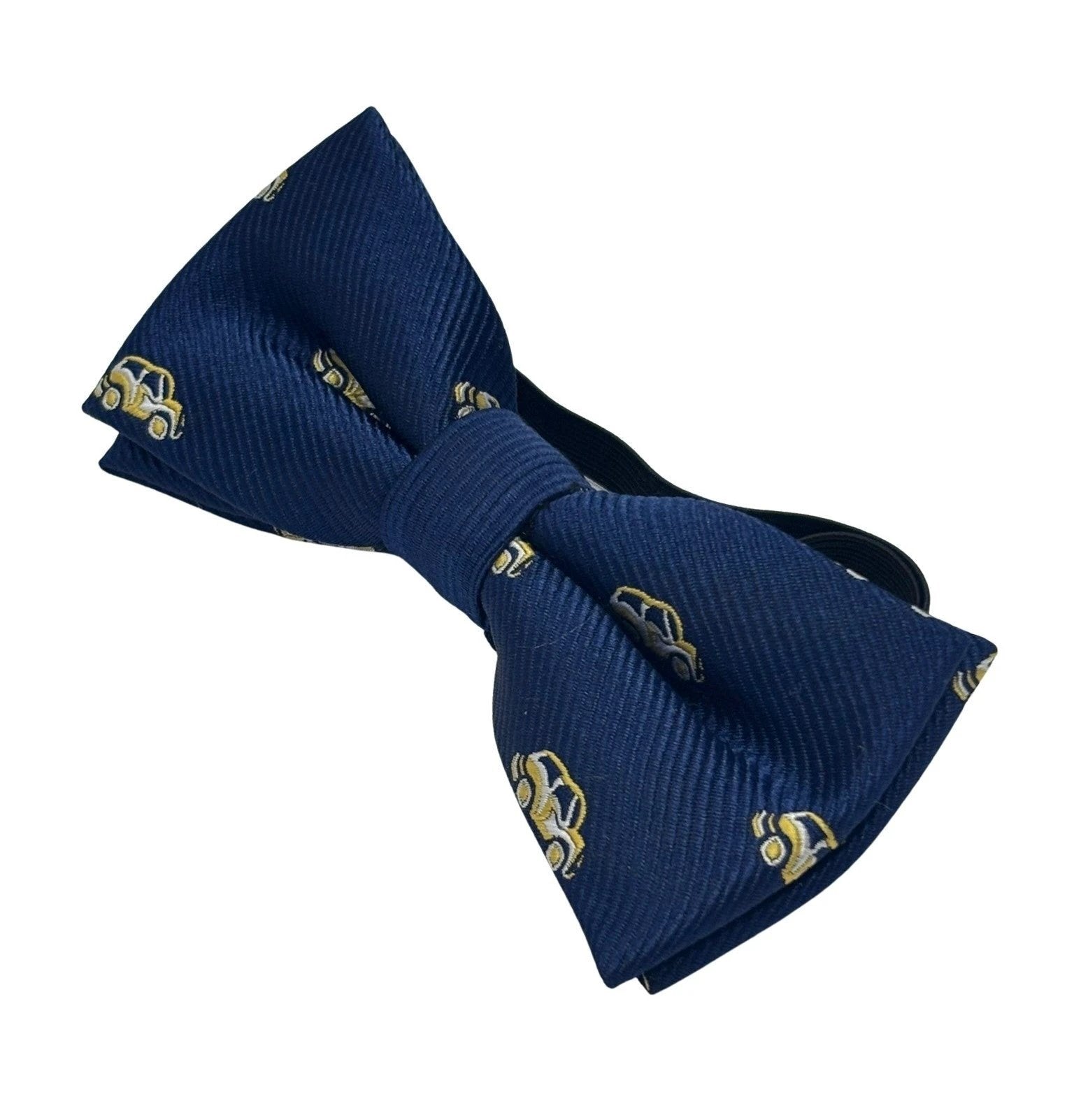 Navy Blue Children's Bow Tie With Yellow Taxi Car Design - Playful Formal Accessory For Weddings And Parties by Frederick Thomas Handmade Mens Ties