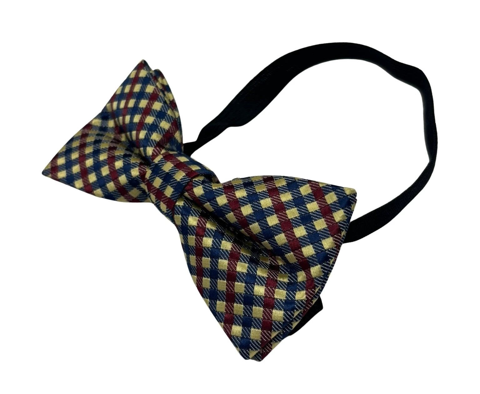 Cream Blue Red Gingham Check Design Childrens Bow Tie - Classic Mini Formal Accessory For Weddings And Parties by Frederick Thomas Handmade Mens Ties