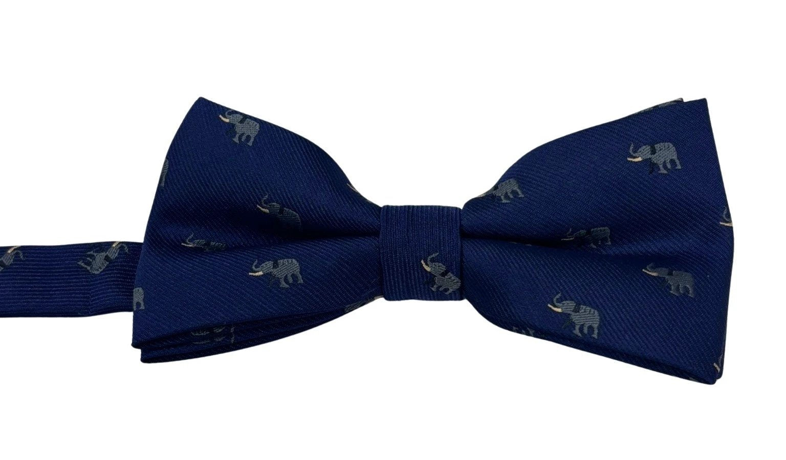 Navy Blue Adult Bow Tie with Elephant Design by Frederick Thomas Handmade Mens Ties